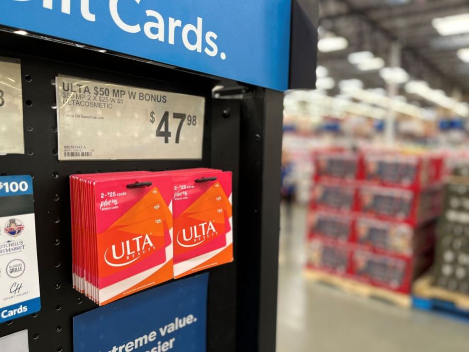 ULTA Gift Card Sam's Club on display