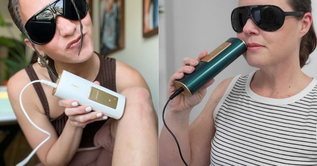 Images of two women using Ulike's Hair Removal Handsets