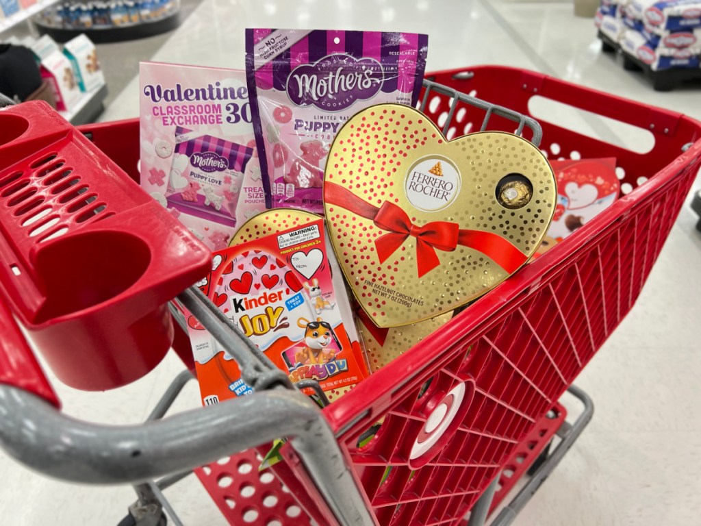 Valentine's Day Candy in CVS shopping cart