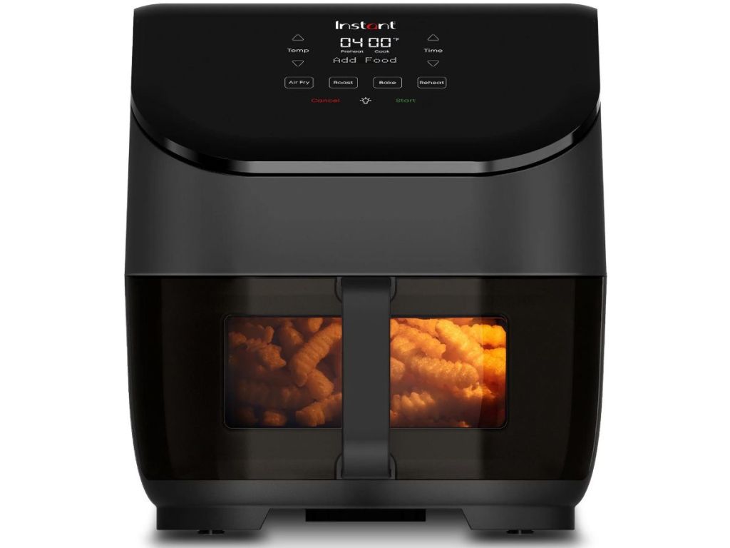 An air fryer cooking French fries 