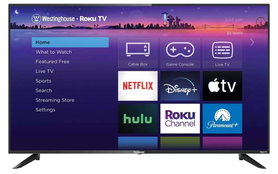 Westinghouse 65" 4K Ultra HD Smart Roku TV stock image