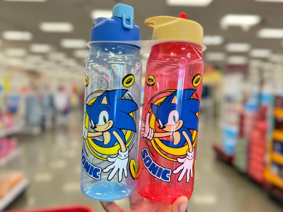 ZAK Sonic The Hedgehog Character Water Bottles 2-Pack