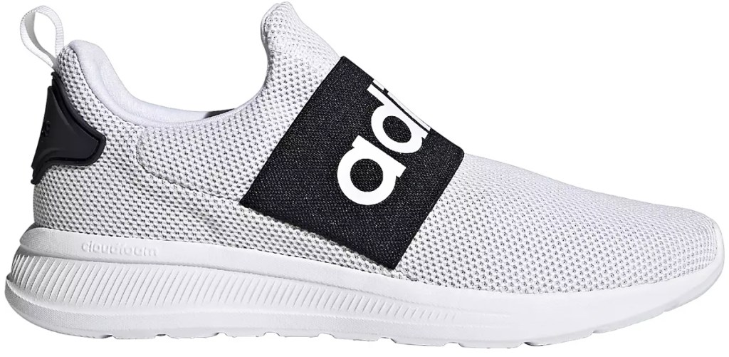 white and black adidas shoe