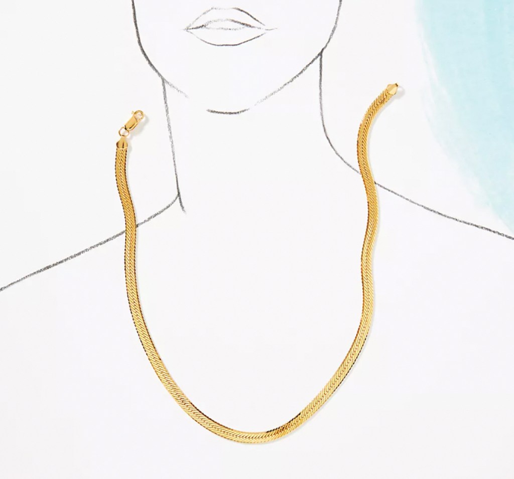 stock photo of gold chain necklace