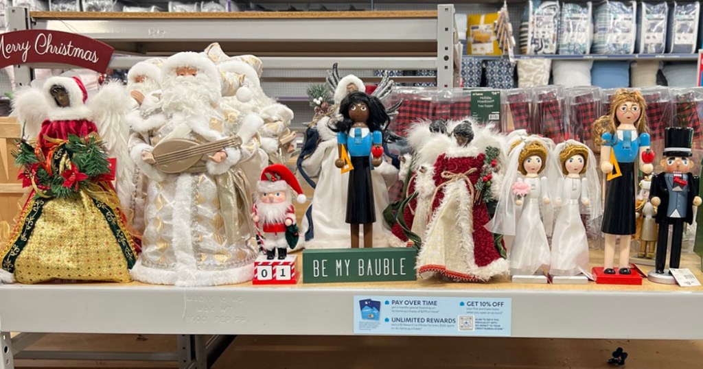 christmas angels and decor in at home store