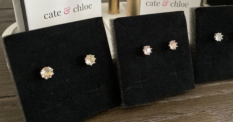 3 pairs of cate and chloe eden stud earrings