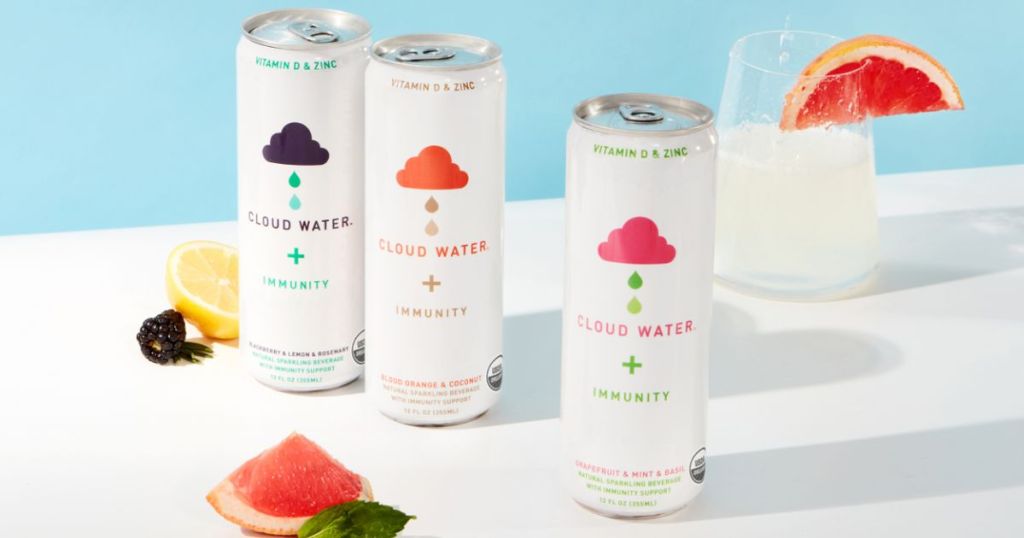 3 cans of the 3 flavors of cloud water + immunity