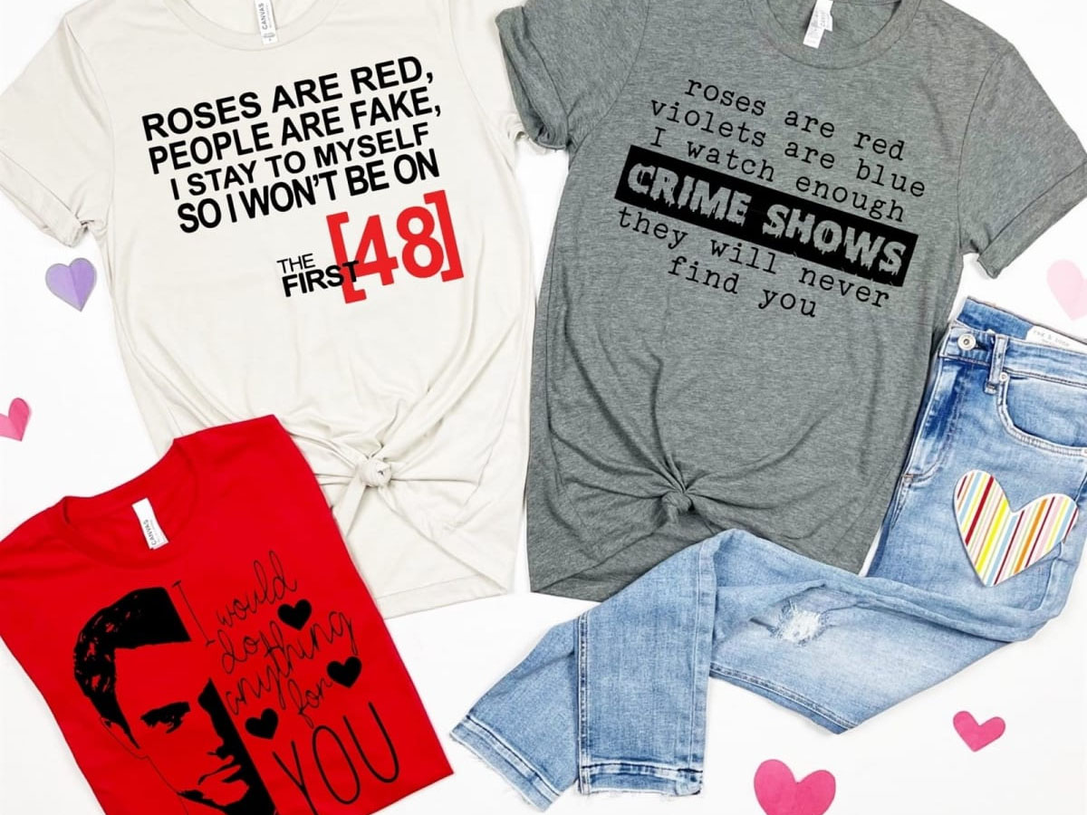 Crime shows valentines day shirts