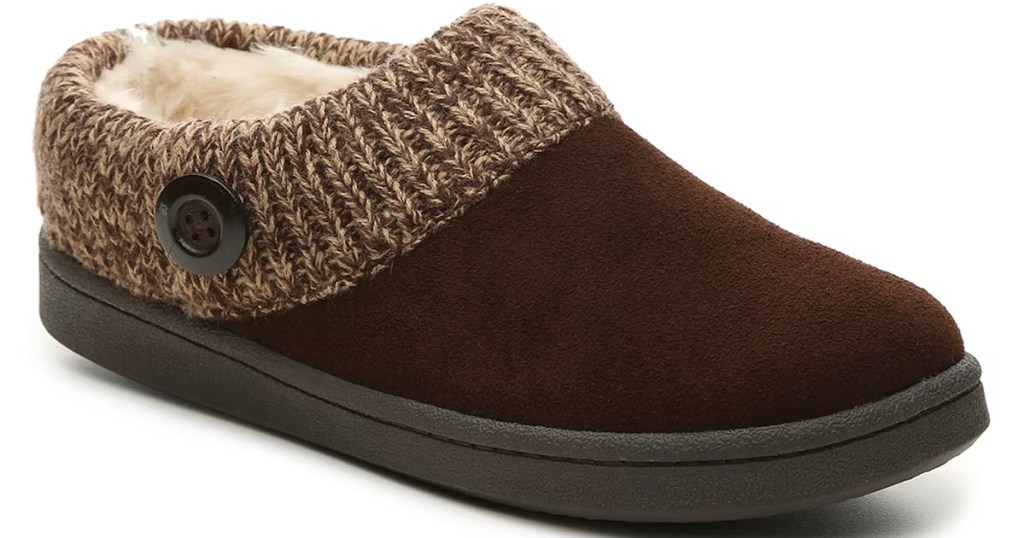 dark brown clarks slippers stock image