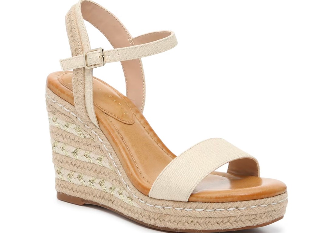 beige kelly and katy sandals stock image