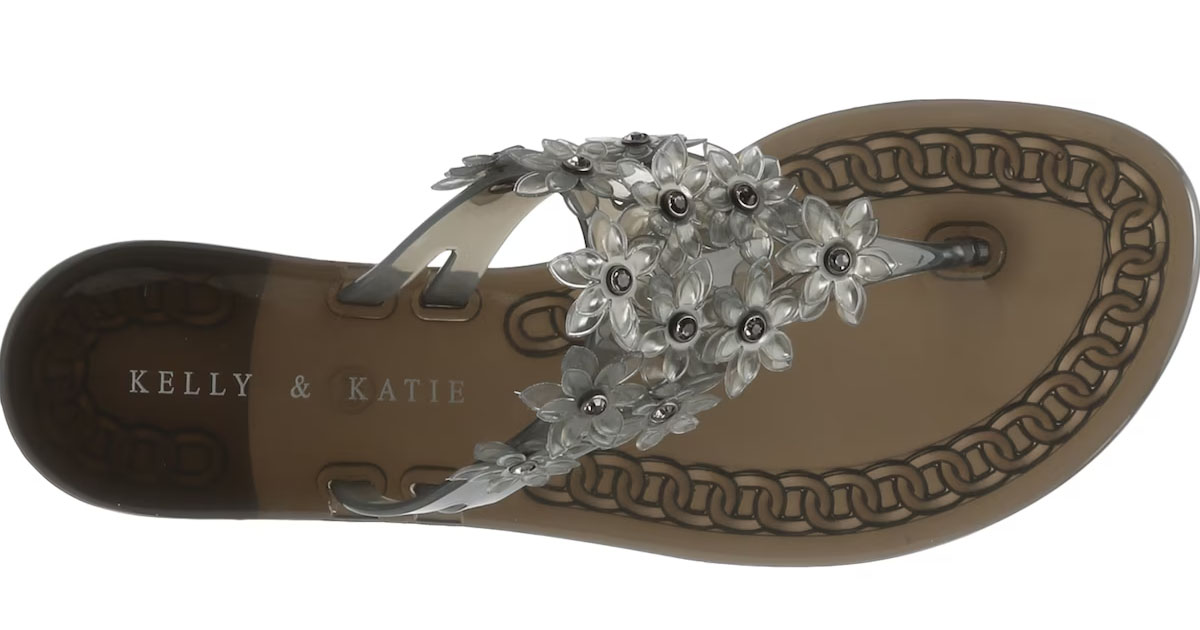 dark gray kelly & katy sandals stock image