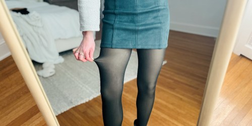Fleece-Lined Tights Just $12.49 on Amazon (Looks Like Pantyhose, But Warmer!)