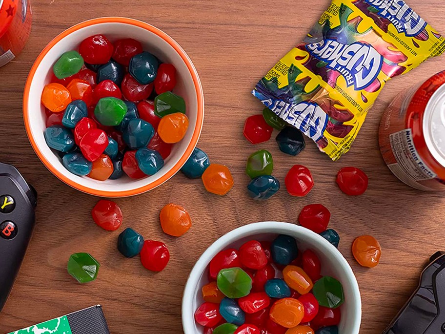 fruit gushers on table