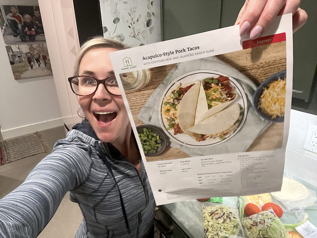 Holding Home Chef card