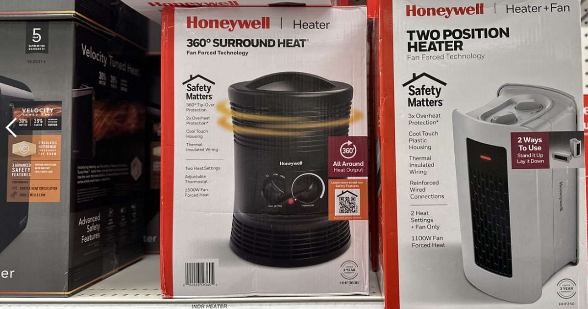 Honeywell Hhf360b 1500w 360˚ Surround Indoor Heater Black : Target