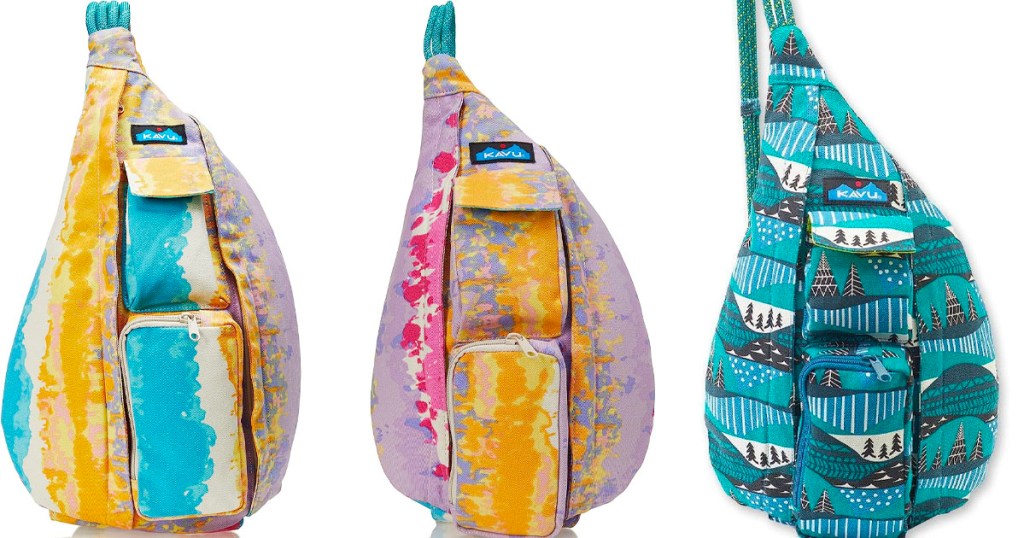 three kavu rope sling bag stock images