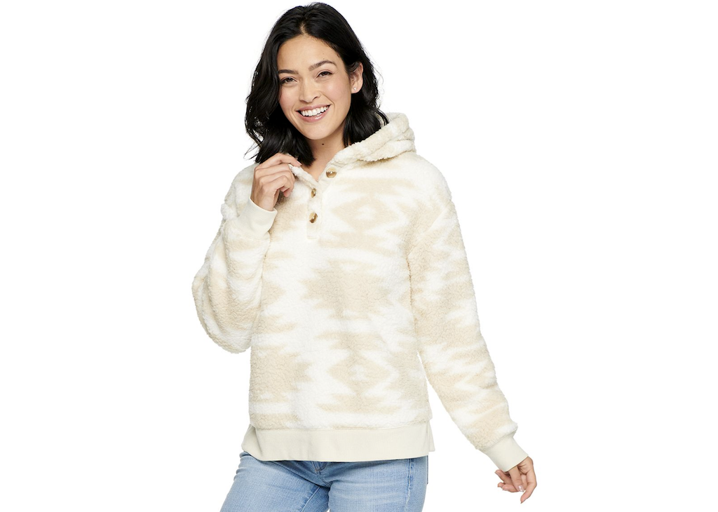 Kohl's sherpa pullover hoodie 