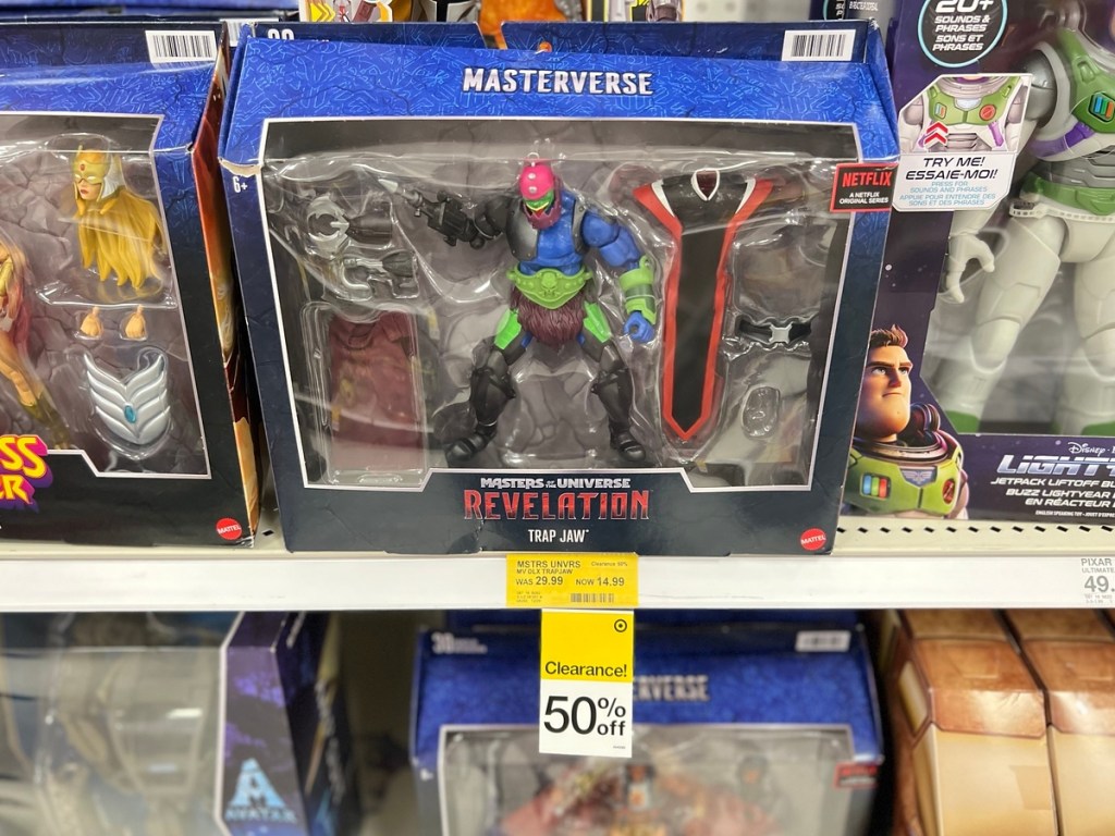 Masters of the Universe toy set in box on Target shelf