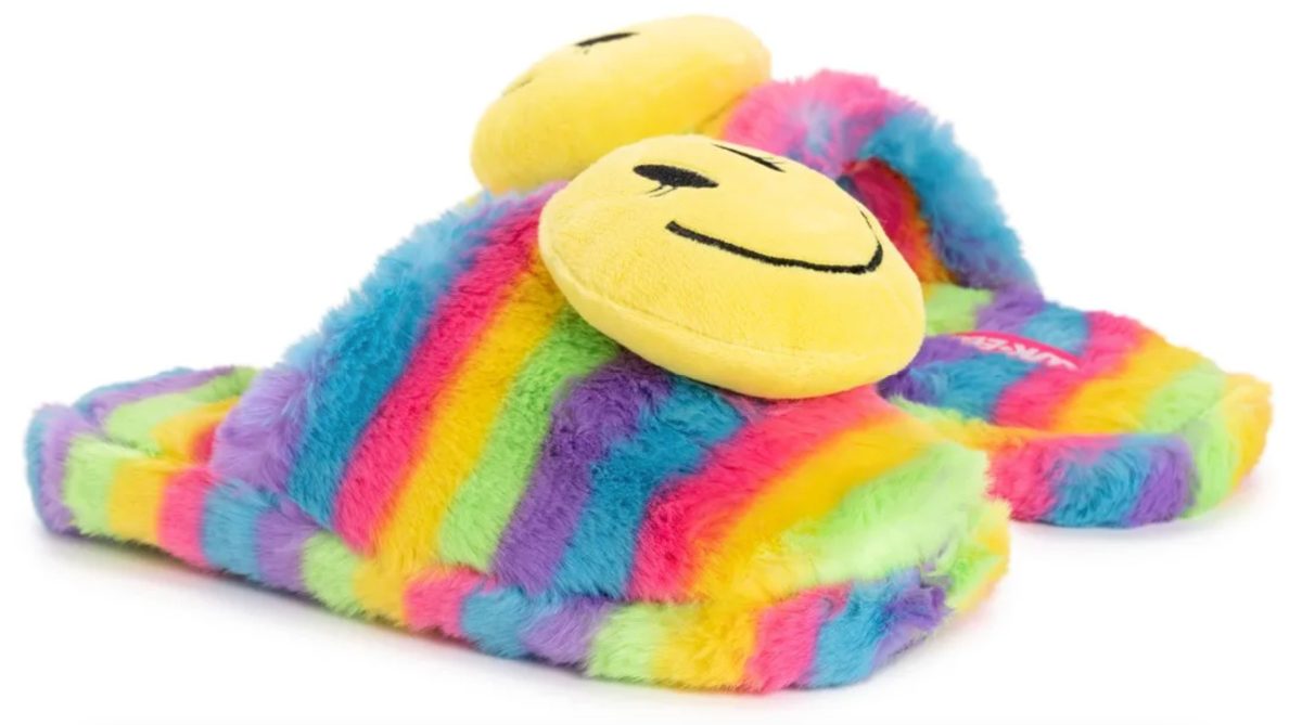 smiley rainbowslip on slippers
