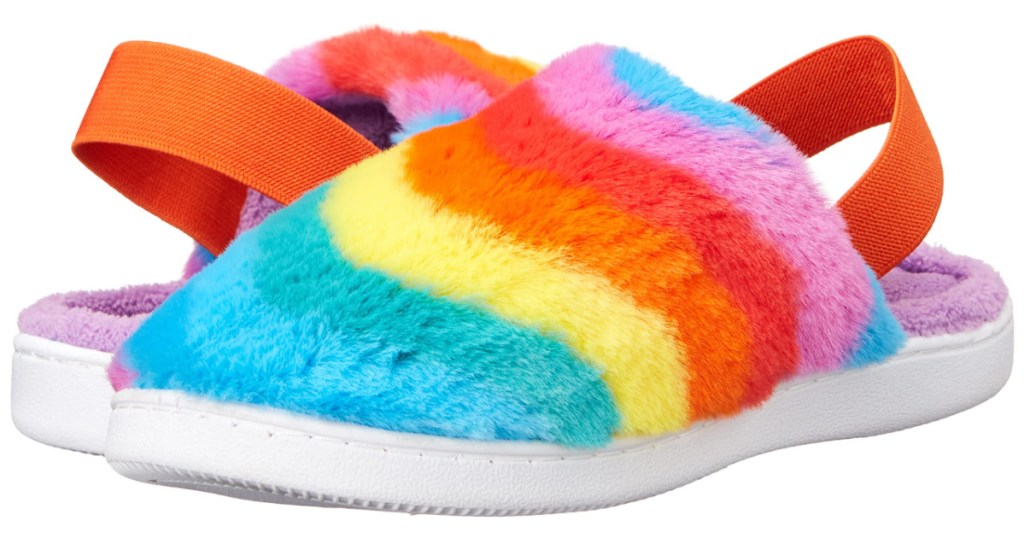 rainbow slng back slippers