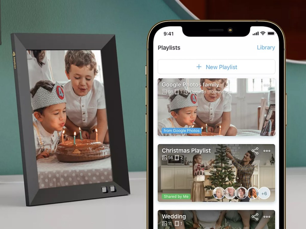 nixplay smart frame and smartphone