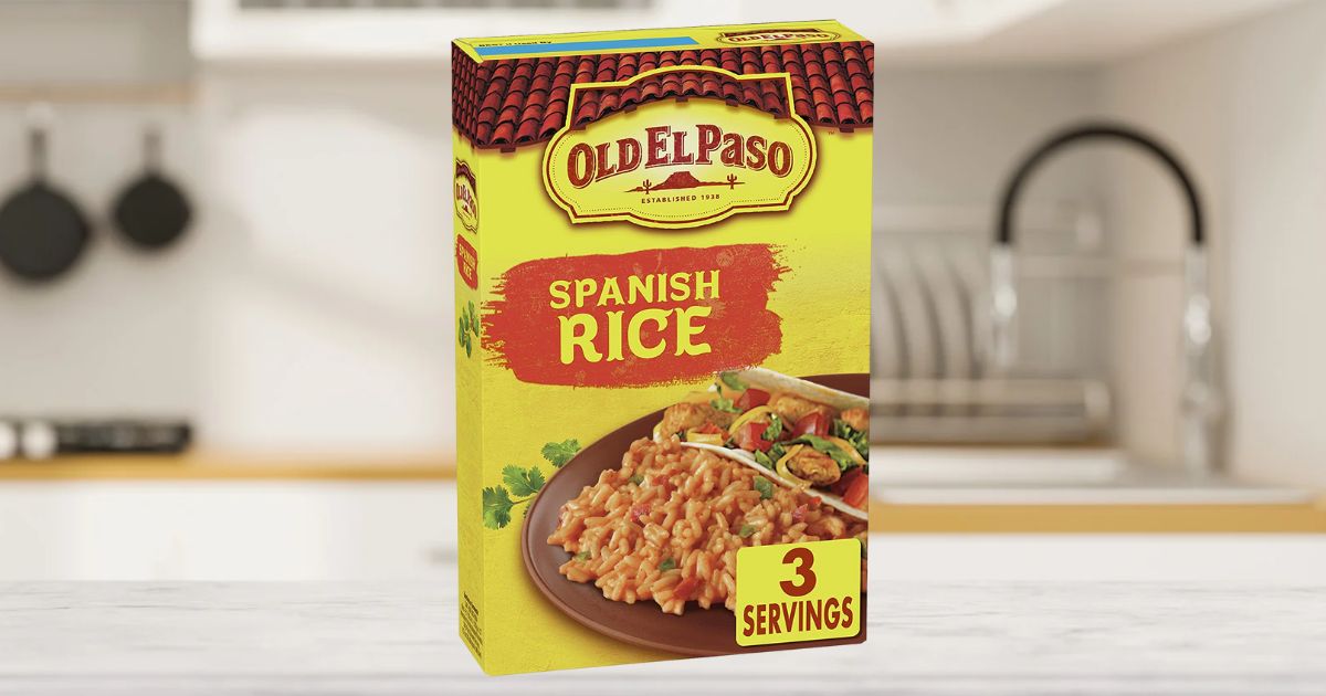 old el paso spanish rice on a kitchen counter