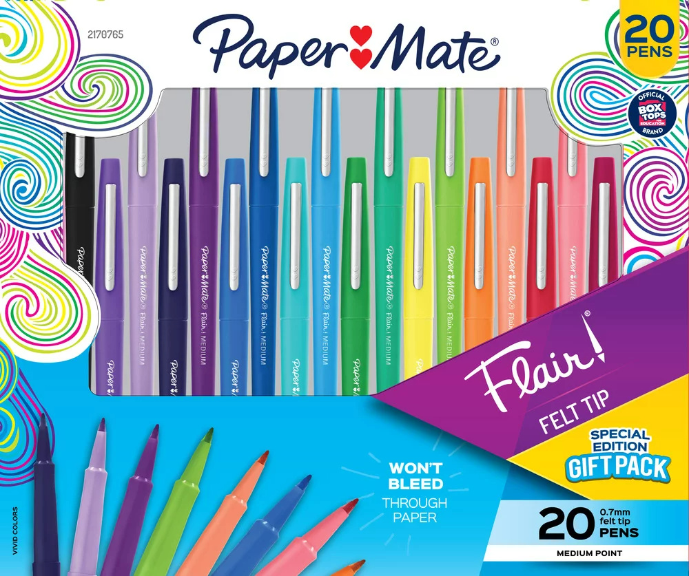 stock image of a pack of paper mate flair pens gift set