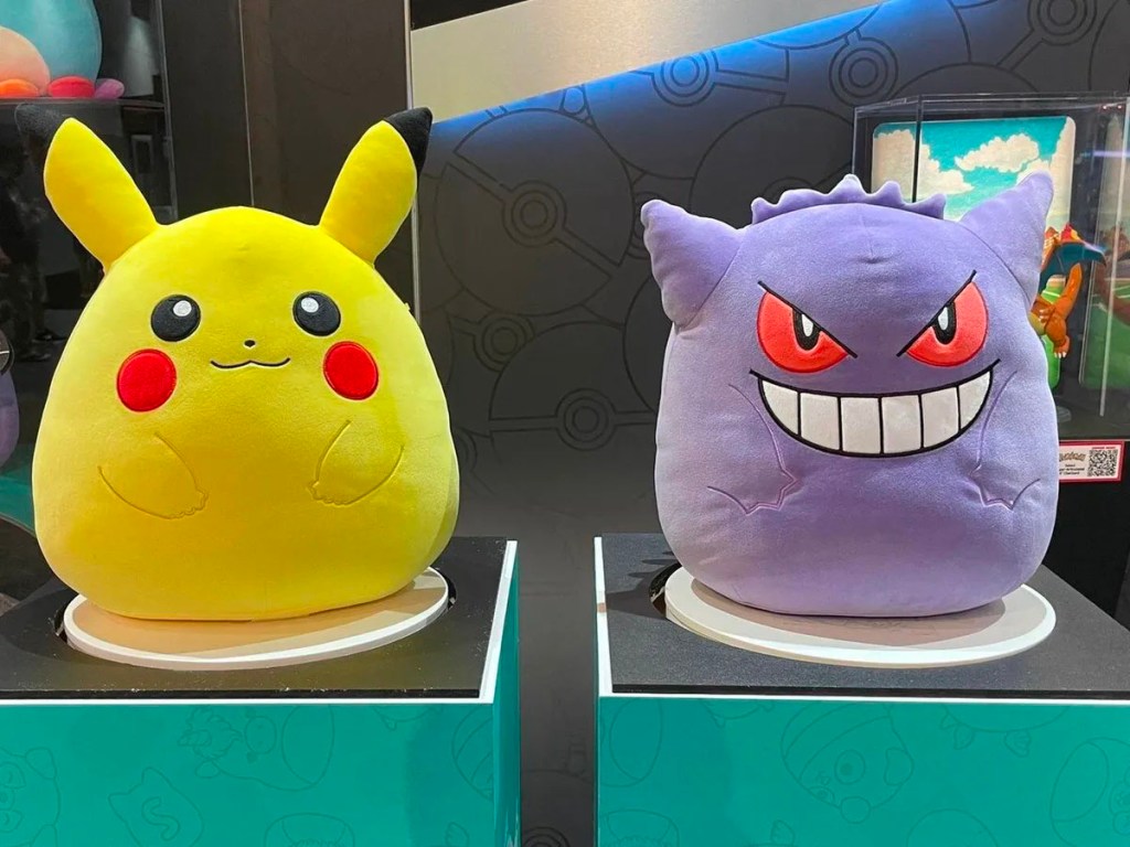 pokemon squishmallows pikachu and gengar
