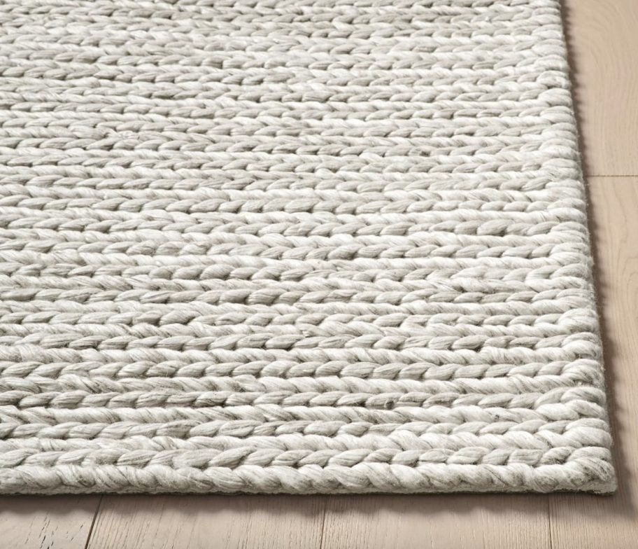 Close -up of thick knit rugs 