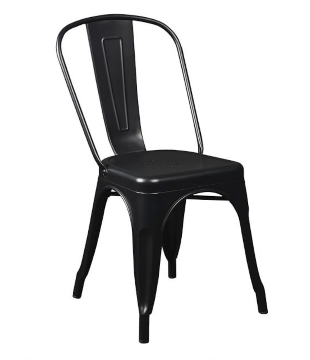 stock photo of black metal chair 