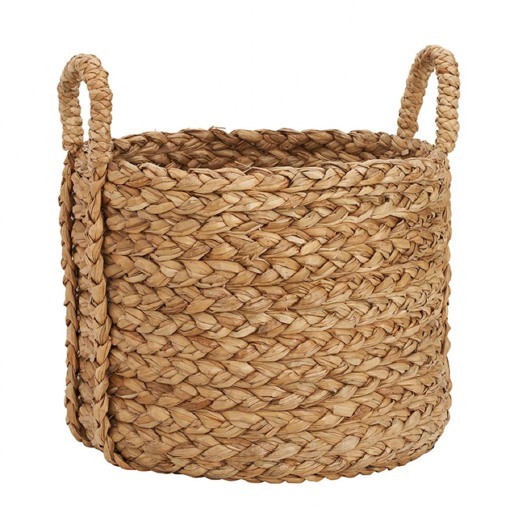 stock photo of natural woven basket with white background 