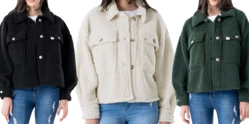 Walmart Women’s Clothes Sale | Lee Cropped Sherpa Shirt Jacket Only $15 (Reg. $35) + More