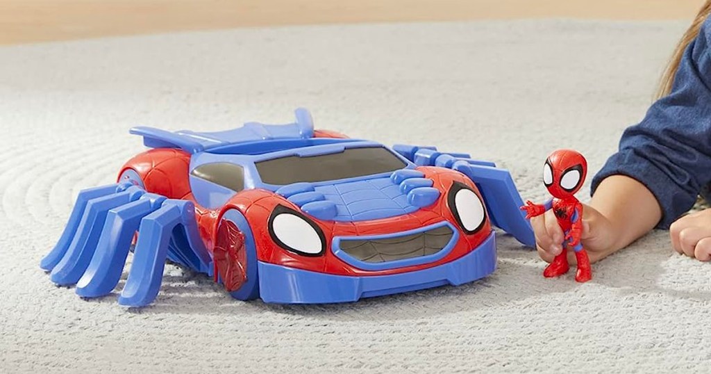 spidey and his friends car with spiderman figure