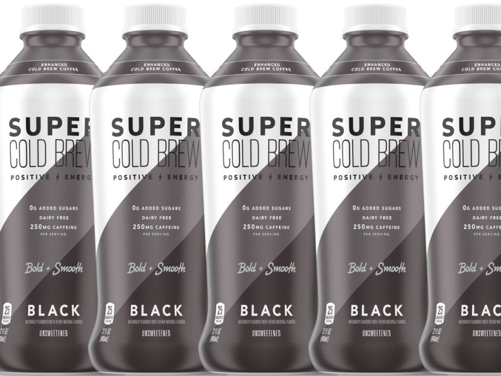 5 bottles of super coffee cold brew black