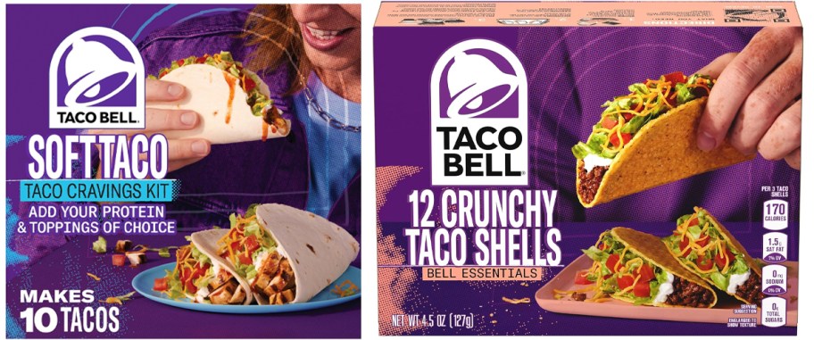 two taco bell dinner kit boxes 