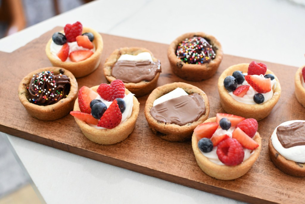 A tray with various stuffed cookie cups