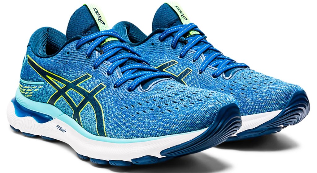 blue asics running shoes