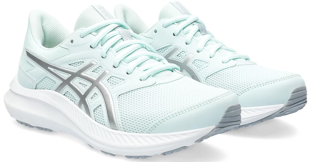 light blue running shoes
