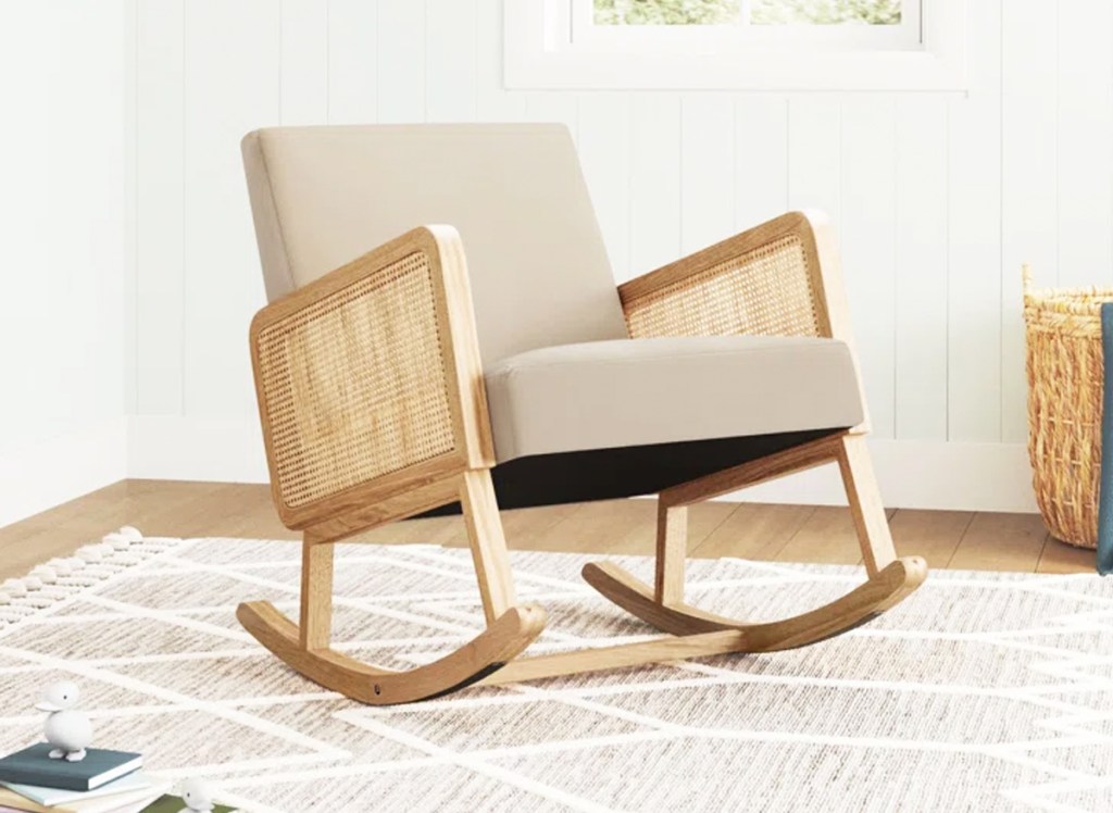 rocking chair with rattan sides in kids room