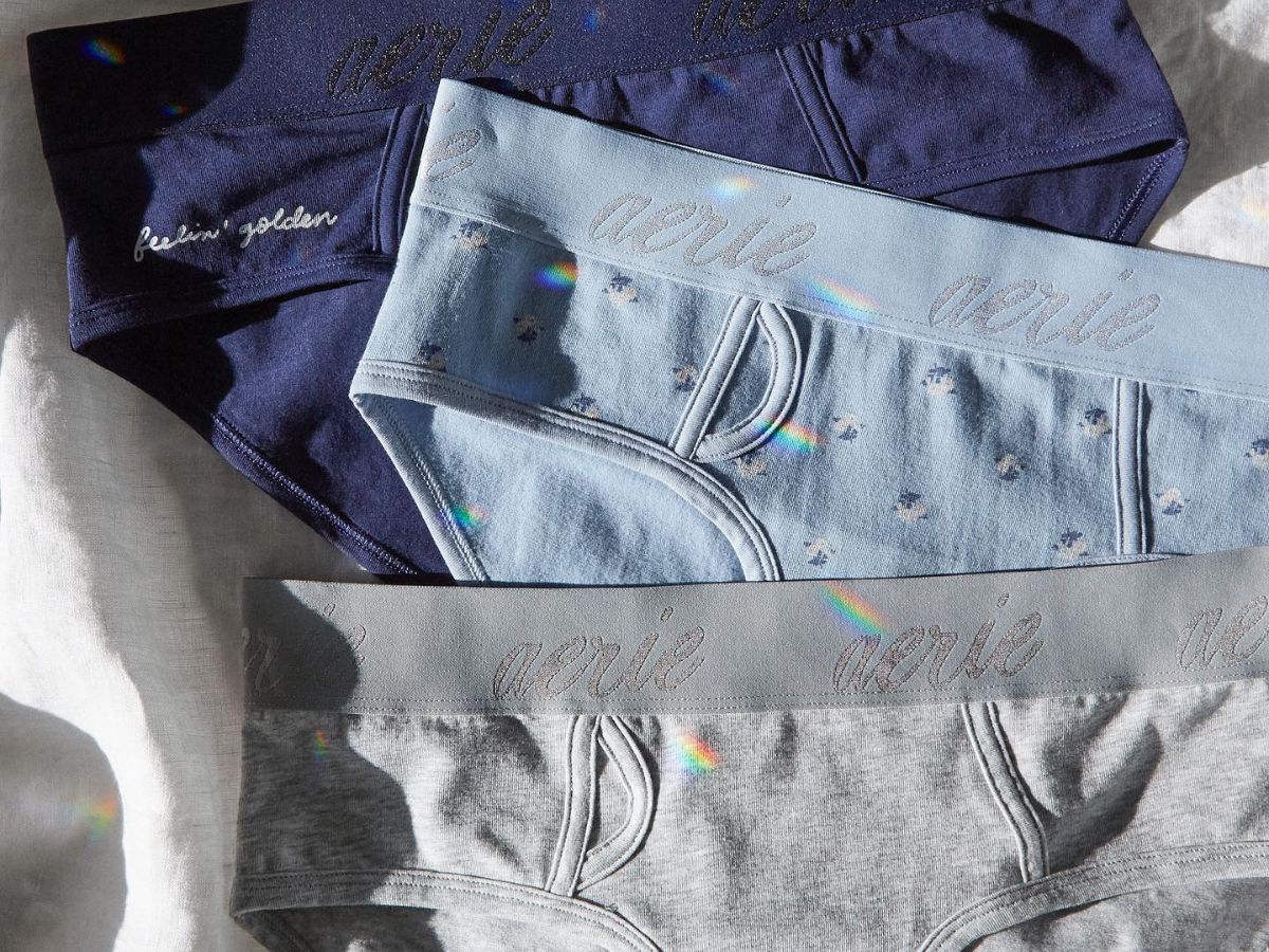3 pairs of blue and gray underwear