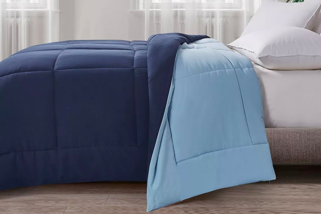 BLUE RIDGE Reversible Down Alternative Comforter on a bed