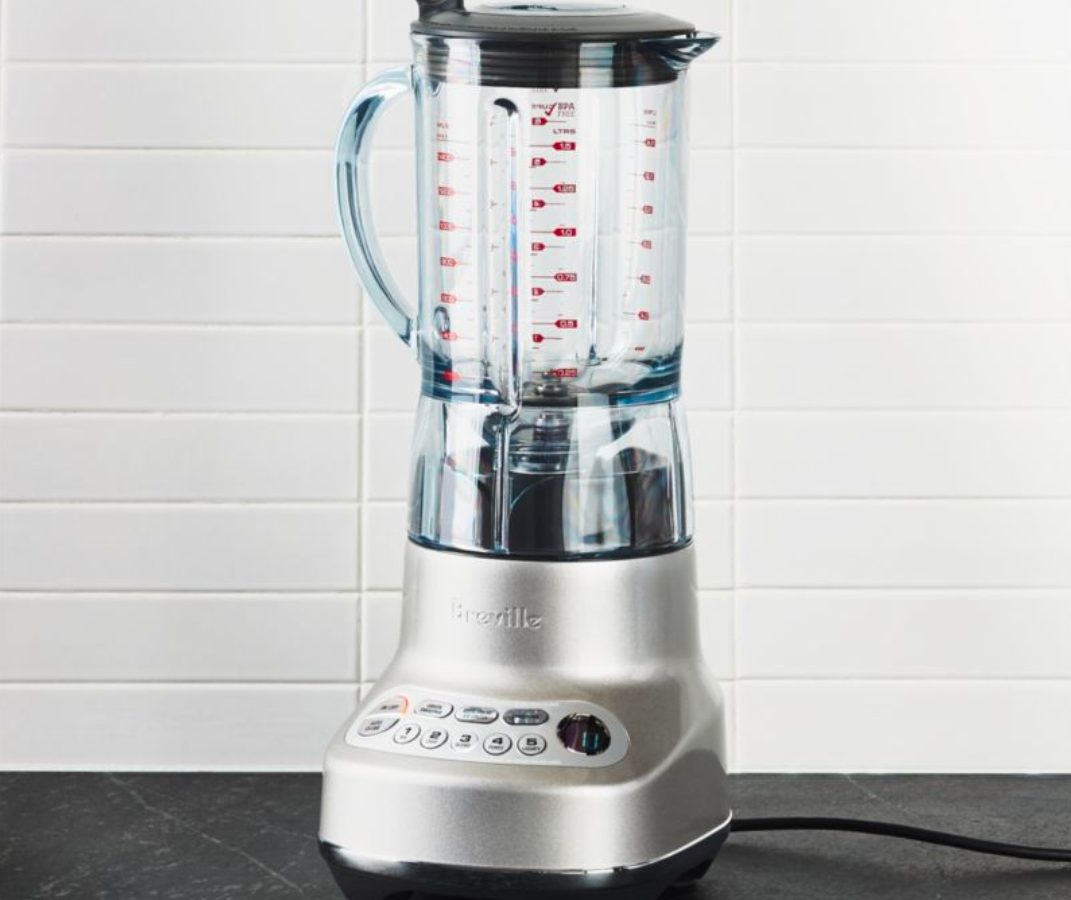 breville fresh and furious blender in silver