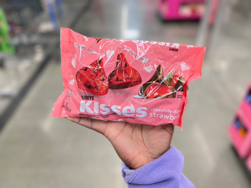 bag of Chocolate Dipped Strawberry Hershey Kisses