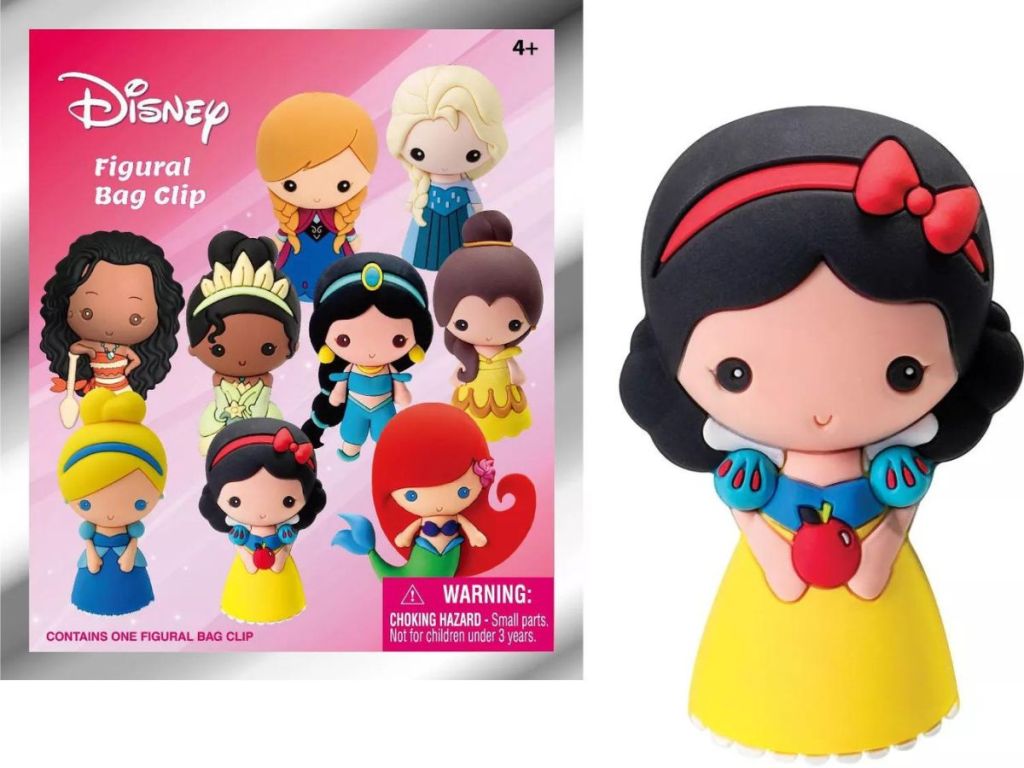 Disney Princess Blind Bag toy with Snow White bag Clip figure next to it