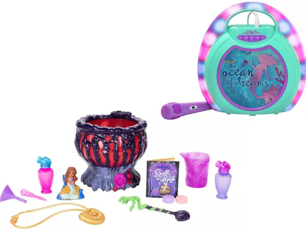 Disnet Princess Ursula Cauldron Playset and Little Mermaid Karaoke Machine