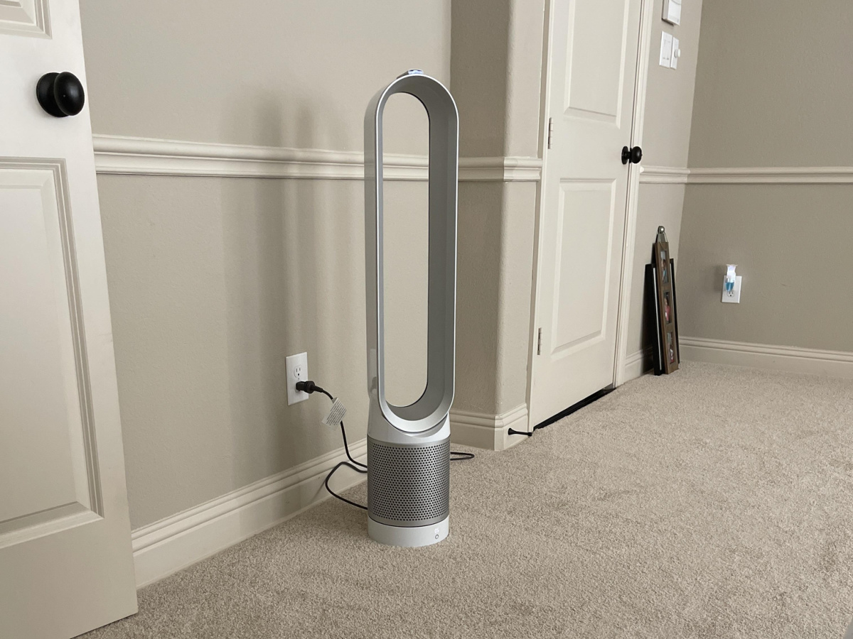 Dyson Pure Cool Link Smart Tower Air Purifier + Fan in bedroom 