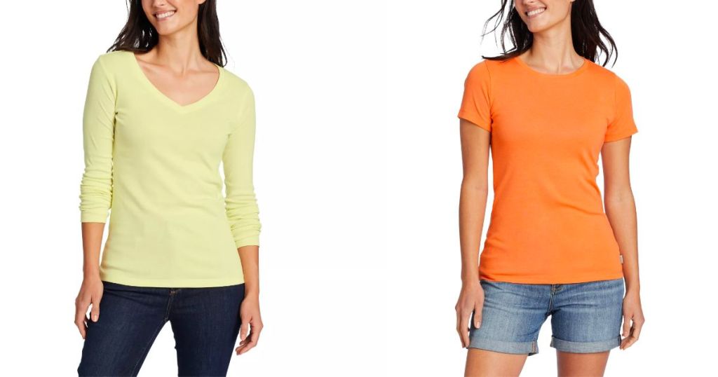 a long sleeve and a short sleeve Eddie Bauer womens tees