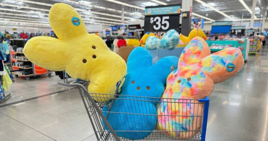 Giant Bunny Peeps in Walmart Cart