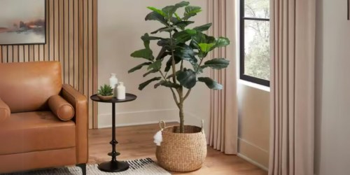 4′ Faux Fiddle Leaf Fig Tree Just $53.40 Shipped on HomeDepot.com (Reg. $99)