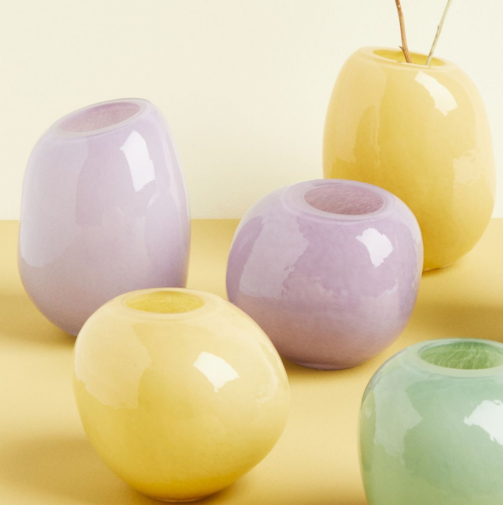 Group of colorful vases